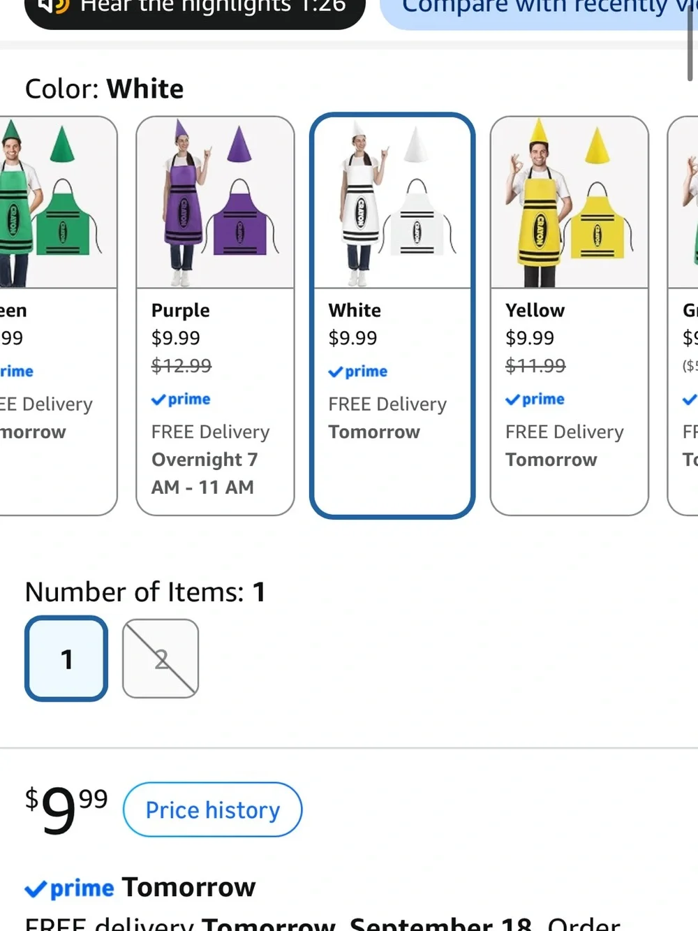 Apron and Hat Set - White Design